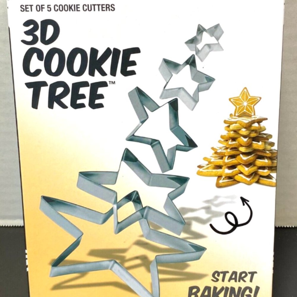 Christmas Cookie Cutters Holiday Baking Fun 3D Cookie Tree Set of Five NEW Gift